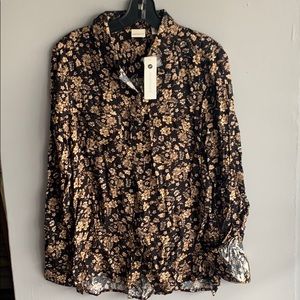 Westbound floral black/tan top